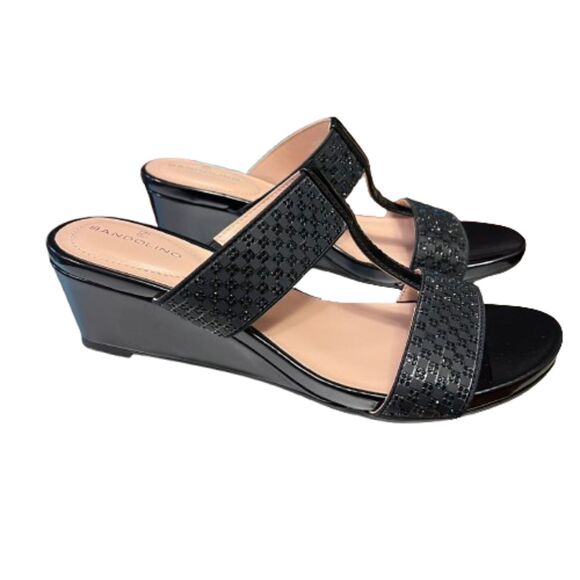 Bandolino Shoes - Bandolino NWOB Women's Lluvit Crystal-Encrusted Wedge Heeled Sandals Size 7.5M